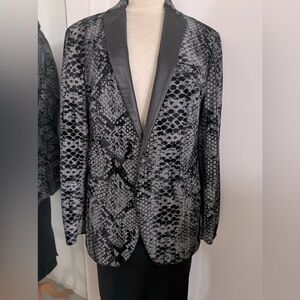 Cool velvet with satin snakeskin evening jacket